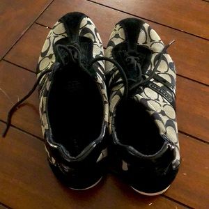 Black and Grey Coach sneakers